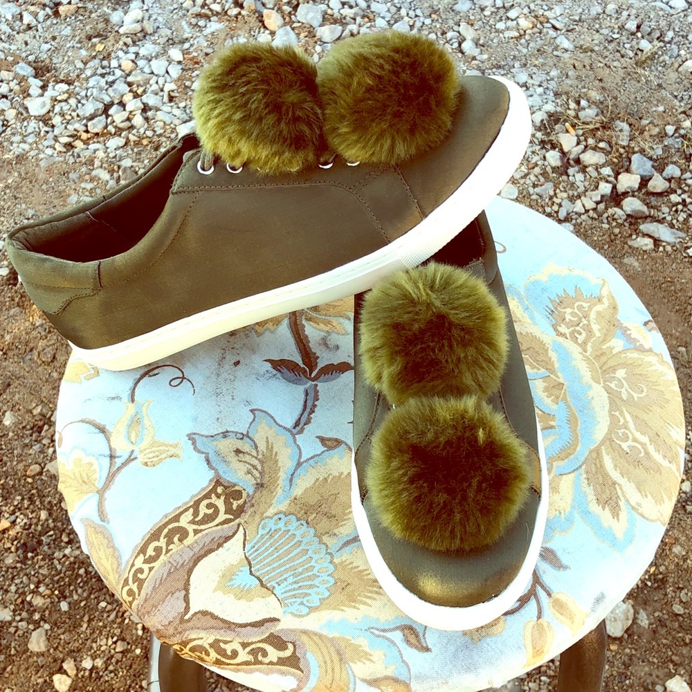 J/ Slides “Khaki Satin Cash” Shoes